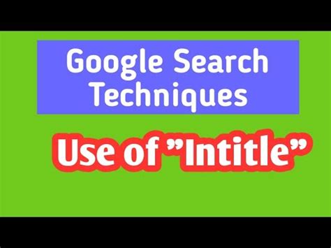 Google's search tricks: using index of, intitle and more .